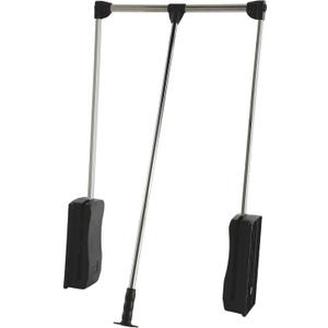 Pull Down Adjustable Wardrobe Closet Rod Lift - 26 LB Load Capacity in White, Chrome, or Black Finish (Chrome, For inside closet width: 21 1/4" - 26")
