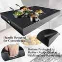 Stainless Steel Gas Stove Top Cover, Noodle Board Cooktop Cover, Kitchen Organizer for Gas and Electric Stove Range Expanding Kitchen Space, Large Size 36"x 23.6"x3", Black