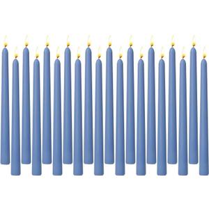 Dusty Blue Taper Candles for Home Decoration, 20 Pack 10 Inch Unscented Dripless Candlesticks for Dinner Party