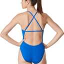Speedo Womens Swimsuit One Piece Endurance+ Cross Back Solid Adult Team Colors (Blue) Size 28