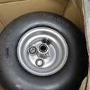 LotFancy 11x6.00-5 Flat Free Lawn Mower Tire and Wheel, 3/4" or 5/8" Bushings, 5 7/8" Centered Hub, Smooth Tread Tire for Zero Turn Mowers