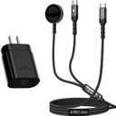 2 in 1 Samsung Watch Charger, 25W USB C Fast Charger with 5FT Charger Cable Compatible for Galaxy Watch Ultra 7/6/6 Classic/5 Pro/5/4 /3/Active2/1 and Galaxy S25/S24/S23/S22/S21/S20/S10/Note 10/9/8 Black