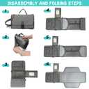 2 x Portable Changing Pad for Baby - Memory Foam Diaper Changing Mat with Wipes Pocket, Waterproof PEVA & Easy Clean - Compact Fold, Stroller & Shoulder Strap - Travel Diaper Clutch for Newborn