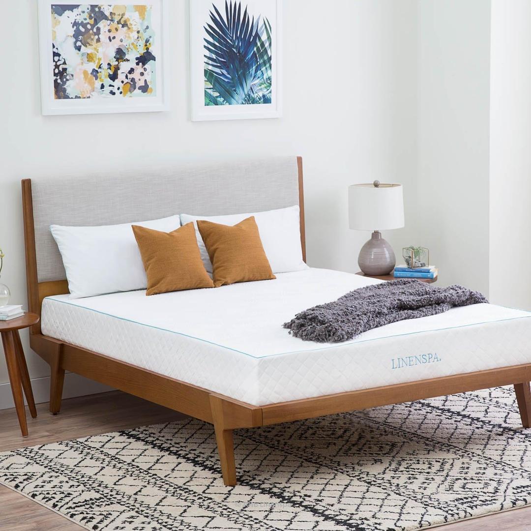 LINENSPA 10 Inch Gel Memory Foam Mattress - Dual Layered - CertiPUR-US Certified - Medium Feel - King Size