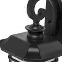 Emliviar Outdoor Wall Lights for House, 1-Light Exterior Wall Sconce Black Finish with Clear Seeded Glass, 17" Height, 22021M, 16.6 Inch