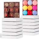 50PCS 6" x 6" x 1 ¼" Clear White Cookie Boxes with Full Window, Bakery Macaron Boxes Ores Boxes Cakesicle Boxes Chocolate Bomb Boxes