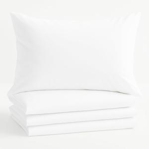 Comfort Beddings Queen Pillowcases Set of 4  100% Organic Cotton, 600 Thread Count Sateen, Soft & Comfy Pillow Covers with Envelope Closure, White, Queen Size 20 x 30 Inches