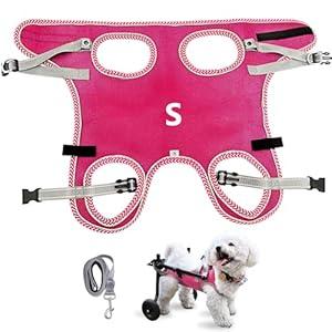 Updated Dog Clothes for Wheelchair for Back Legs, Small Dog Wheelchair Carts with Wheels, Light Weight Wheelchair for Leg Support Helps Senior, Injured, Paralyzed (S, Pink)