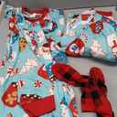 PATPAT Christmas Pajama Set for Family - Matching Holiday Sleepwear Perfect for Family Photos, Christmas Morning, and Holiday Parties, Gingerbread Blue, Men, Medium