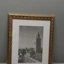 Golden State Art, 9X12 Ornate Finish Photo Frame with White Mat for 6X8 Picture & Real Glass, Color: Bronze