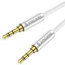 SYNCWIRE 3.5mm Nylon Braided Aux Cable (3.3ft/1m,Hi-Fi Sound), Audio Auxiliary Input Adapter Male to Male AUX Cord for Headphones, Car, Home Stereos, Speaker, iPhone, iPad, iPod, Echo & More  Silver