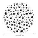 Oudain 3 Pcs Puppy Paw Print Plastic Tablecloth 84 Inch Round Tablecloth Disposable Table Cover Large Cute Puppy Themed Table Cover for Pet Cat Birthday Party Decor (Black and White)