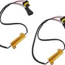 LED Headlight Load Resistor 9005/9006 Canbus Decoder Kit, LED Resistor Light Bulb Relay Harness Adapter, Anti Flicker Error Decoder Warning Canceller Universal for Cars Turn Signal Lamp(2PCS)