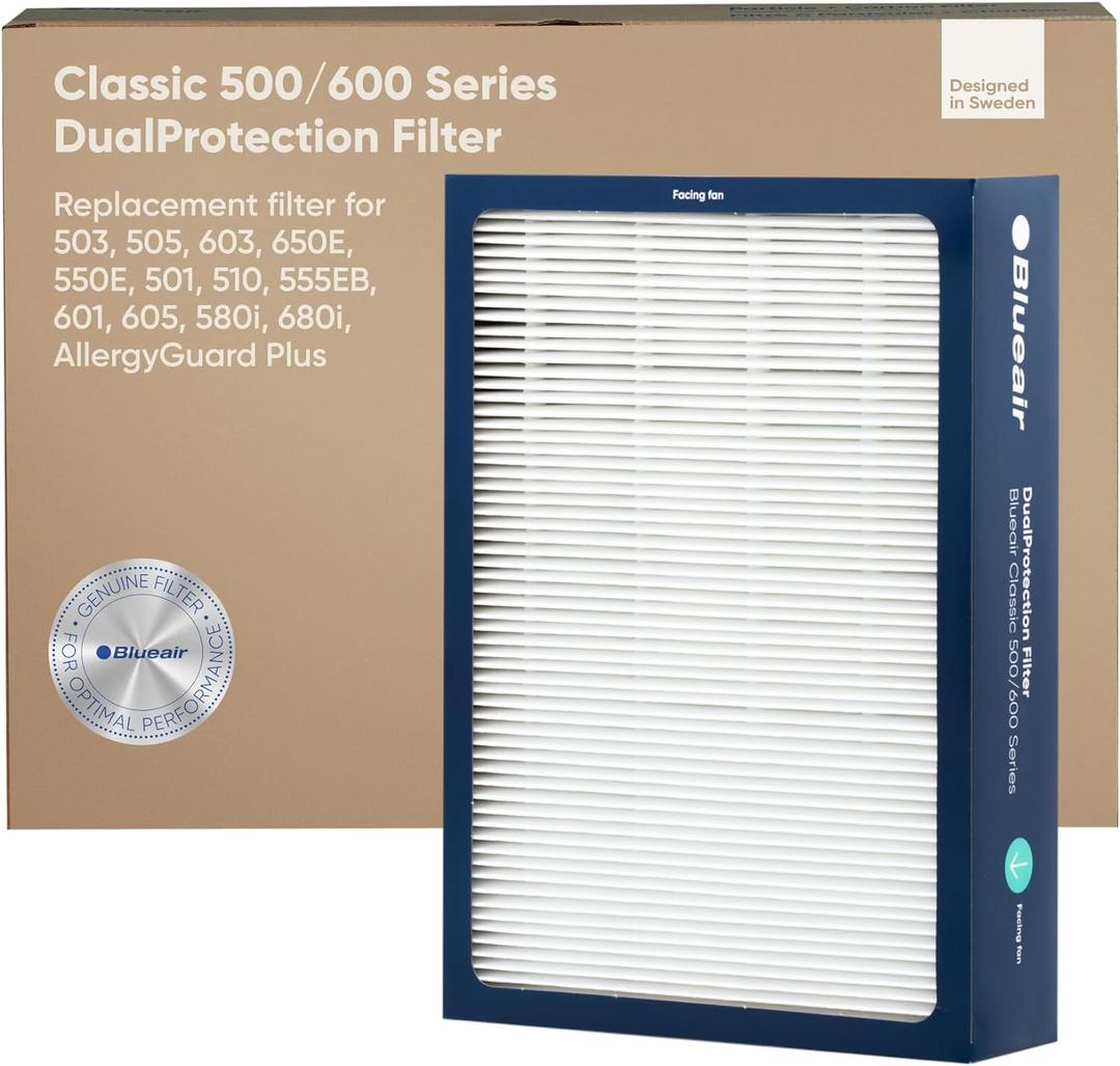 BLUEAIR Classic 500/600 Series Genuine Dual Protection Replacement Filter; fits Classic 580i, 680i, 501, 503, 505, 510, 550E, 555EB, 601, 605 ( 3 pack )