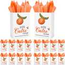 Engrowtic 50 Sets Little Cutie Baby Shower Favor Gift Bags - Orange With Handles and Tissue Paper - on the Way Decorations for Guests Return Gift