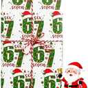67 Wrapping Paper, 6 7 Christmas Wrapping Paper, Funny Holiday Gift Wrap, Unique Six Seven Xmas Festive Wrapping Papers, 35.4" x 18.9", Set of 2