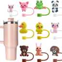 Velaco 9 PCS 0.4in/10mm Diameter Silicone Straw Covers Compatible with Stanley 20 30&40 Oz Cup, Straw Toppers for Stanley 40 Oz Tumbler with Handle, Dust-Proof Straw Caps for Water Bottle