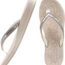 ONCAI Women's Flip Flops with Rhinestone, Arch Support Yoga Mat Comfort Walking Summer Beach Thong Sandals with Plantar Fasciitis Rubber Soles US Size 5-11