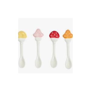 4 PCs Earthenware Mushroom Stir Spoons