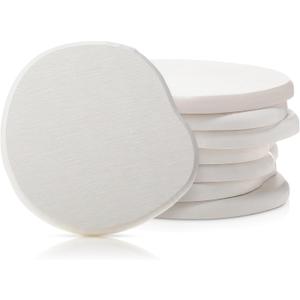 Diatomaceous Earth Coasters Set of 8Cool Absorbent Quick-Dry Drink Coasters for Desks, Cute Modern Stone Design with Stylish White Aesthetic (8, White)