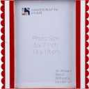 Handicrafts Home 5x7 Picture Frame Colorful Decorative Frames for Wall & Tabletop, Red Frame, Scalloped Edge, Perfect for Christmas Gift Photo Frames, Fun & Cute Photo Frames for Family Photos (CHALET-RUSCH- Red White)
