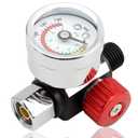 Yakamoz 1/4 Inch Air Compressor Regulator with Gauge, 0-140 Psi Precise Control Spray Gun Air Pressure Regulator Paint Sprayer Air Adjusting Valve Regulator for Pneumatic Tool