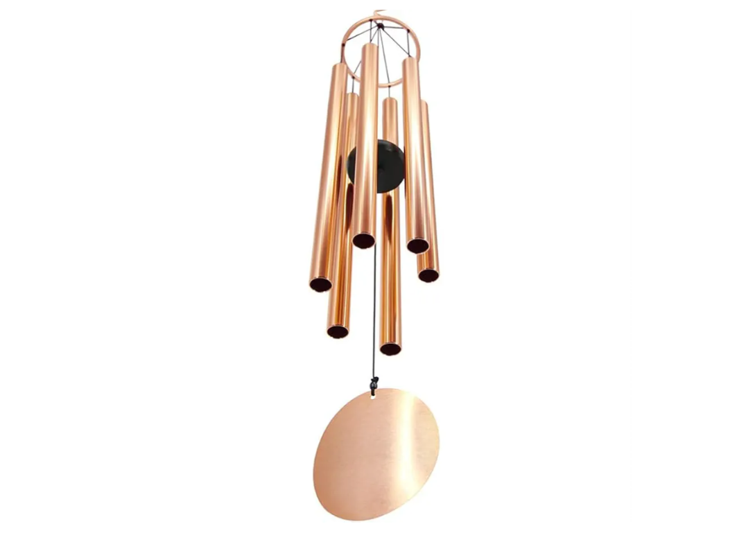 Premium 36-Inch Deep Tone Wind Chimes with 6 Metal Tubes - Elegant Memorial Chime for Mom, for Housewarming and Christmas Rose Gold