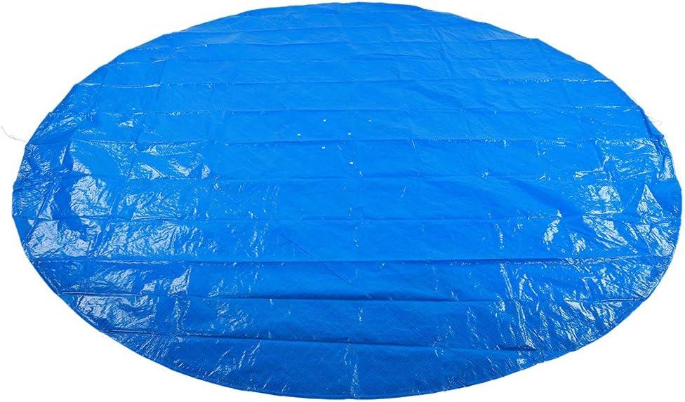 Round Pool Cover, 117in Easy Set Pool Cover, Solar Dust Covers for Above Ground Pools with Drawstring, Pol-Proof Cover