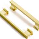 Brushed Brass Kitchen Square Cabinet Handles 5 Inch 10 Pack