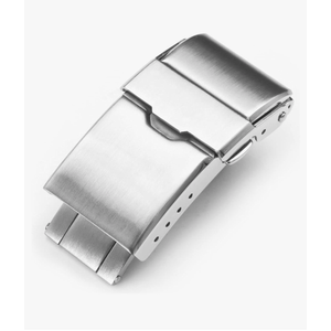 MiLTAT 18mm Baton Clasp Tri-Fold Brushed Stainless Steel Watch Band Buckle