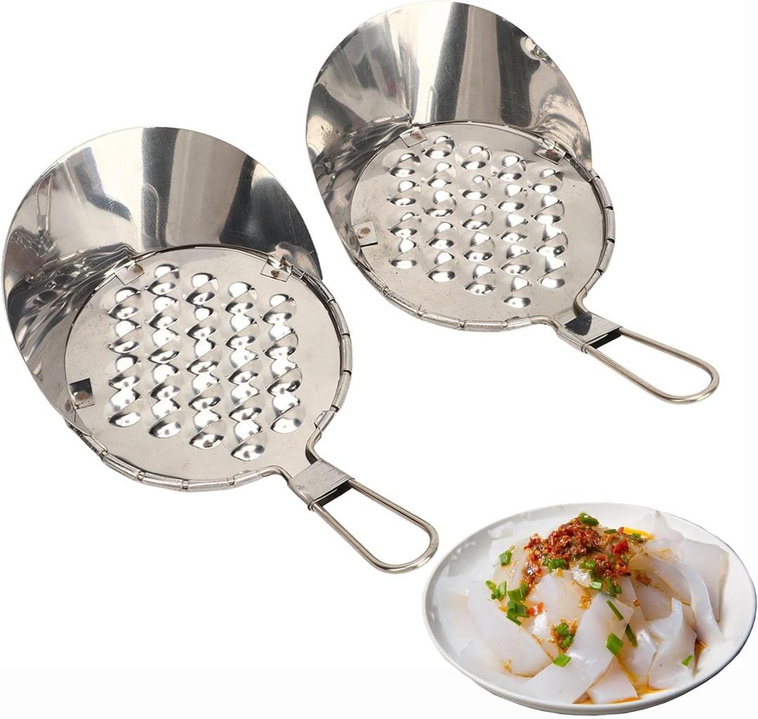 2pcs Bean Jelly Scraper, Stainless Steel Jelly Scraping Cold Noodle Scraper Cheese Grater Manual Zester Fruit Scrapers Food Making Snack Tool Butter Grater Spaetzle Noodle Maker