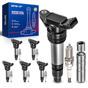 KAX Set of 6 Ignition Coils & Iridium Spark Plugs w/Magnetic Socket for Volvo XC60 XC70 XC90 2007-2016 3.2L 3.0T, S60 S80 2007-2016 3.2L 3.0T, V60 2015 2016 3.0T, V70 2008-2010, LR2 2008-2012, UF594