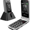 Artfone G6 Flip Phone for Seniors, 4G Unlocked Basic Phone, 2.4"+1.8" Screen, SOS Button, Speed Dial, Hans-Free, Big Buttons, Bluetooth, Camera, FM Radio, Charging Dock, Voice Time, Caller-ID, Gray