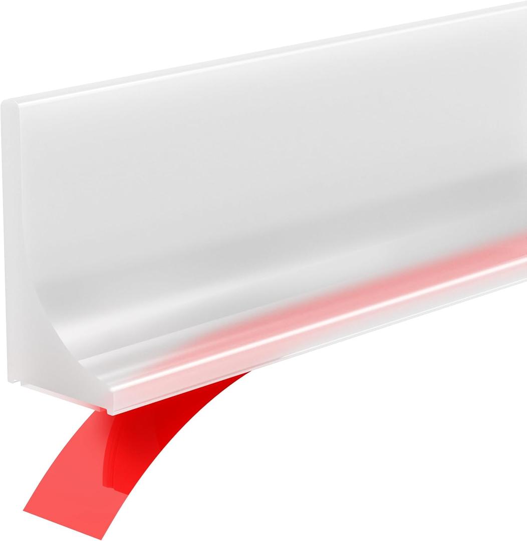 67" Shower Threshold Water Dam Silicone Shower Water Guard Collapsible Shower Door Bottom Seal Shower Splash Guard for Wet and Dry Separation (Transparent)