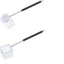 2 Pieces Fish Tank Shrimp Net Extendable Handle Shrimp Net Stainless Steel Small Aquarium Catch Mesh with Adjustable Handle for Aquarium Fish Tank Pond (Black)