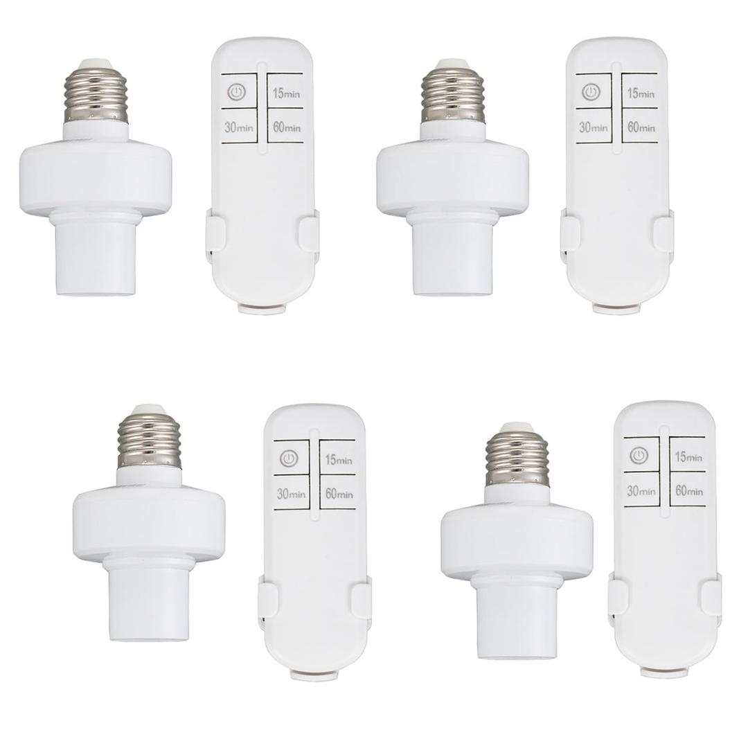 Remote Control Light Bulb Socket,Wireless Light Socket Switch Kit,Remote Light Socket E26/E27 Bulb Lamp Holder with 15/30/60 Min Timer (4 Pack)