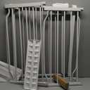 Extra Wide Baby Gate with Door Pressure Mounted 57.48-62.20 Inch,Child Baby Gates for Doorways No Drilling,Walk Through Dog Gate Indoor for The House Kitchen Stairs,White