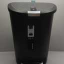 simplehuman 50 Liter / 13 Gallon Semi-Round Kitchen Step Trash Can with Secure Slide Lock, Black Plastic