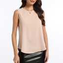 Womens Chiffon Tank Tops Crewneck Sleeveless Blouses Summer Tops Work Shirt