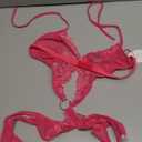 Avidlove Women Deep V Lingerie Lace Teddy One Piece Babydoll Mini Bodysuit (X-Large, Hot Pink)