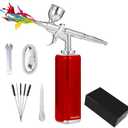 I-BEAUTEE Airbrush Set Cordless Airbrush kit with Compressor, Airbrush Cake Decoration High Airflow Miniature Painting Tool, Temporary Tattoo, Spray Gun for Model Hair Barber Enhancement, Nail Art