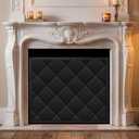Magnetic Fireplace Cover, Fireplace Draft Blocker Save Energy, Indoor Fireplace Draft Stopper for Winter Heat Loss and Summer Cooling, Fireplace Insulation Cover Blanket for Iron Frame 45 x 34