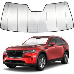 Windshield Sun Shade Custom Fit for Mazda CX-90 CX90 2024-2025 2026, Accordion Folding Thick Window Sunshade Block Heat 99% UV Rays Sun Visor Keep Cooler Car Accessories