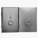 Pack of 2 Business Card Holder with Dot Cards, Stainless Steel Slide Out Thumb Drive Card Case for Men and Women, Portable Credit ID Name Card Wallet Black and Gray