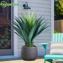 3.5ft Artificial Agave Plant, 42 Inch Tall Faux Agave Plants in Black Pot, Fake Floor Plant Outdoor Indoor for Front Porch Patio Home Office Door Step Hotel Desert Style Decor 2PCS