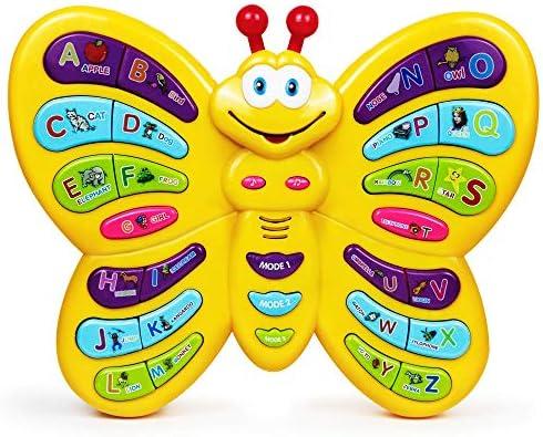 Preschool ABC Learning Toy, Interactive Educational Butterfly Toy for Toddlers, Animal Sounds & Music, Early Development See and Say Baby Toys for 3 Year Old Boys & Girls