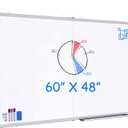 White Board Dry Erase 60x48, Large Magnetic Whiteboard Maxtek Dry Erase Boards for Wall, Aluminum Presentation Wall-Mounted Marker Board with a Long Pen Tray for School, Classroom, Office & Home