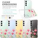 Floral Clear Case for Samsung Galaxy S24 FE for Women Girls,Pretty Phone Cover for Galaxy S24 FE,Flower Design Cute Pattern Slim Soft Drop Proof Protective TPU Bumper Case,FL-35
