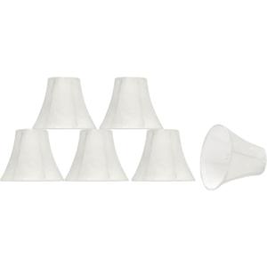 Aspen Creative 30057-6A, Bell Clip-On Chandelier Lamp Shade, Beige, 3" Top x 6" Bottom x 5" Slant Height, Set of 6