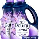 Downy Infusions CALM Liquid Fabric Softener, Soothing Lavender And Vanilla Bean, 56 Fl Oz, Fabric Conditioner For Softness And Scent